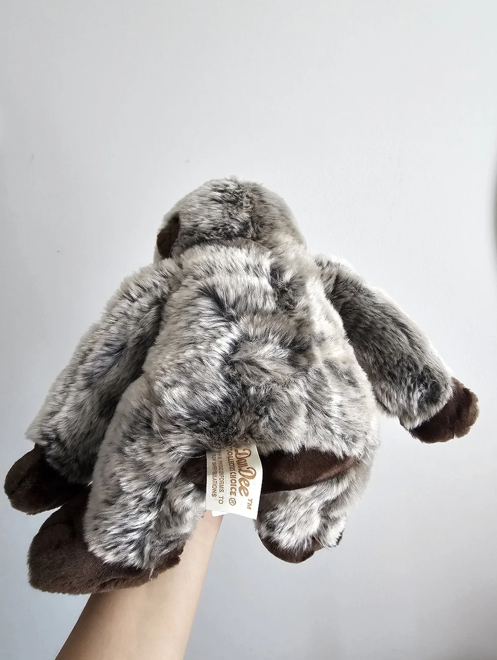 Vintage Dan Dee Monkey Plush 12” Stuffed Animal Gray Brown Collector